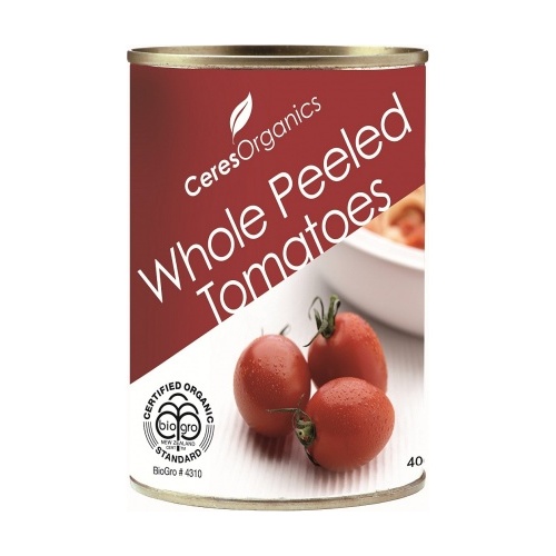 Ceres Organics Tomatoes Whole Peeled 400g (Can)