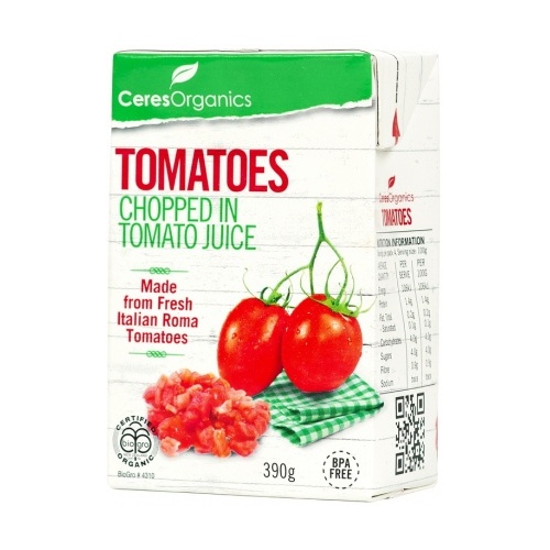 Ceres Organics Bio Tomatoes Chopped in Tomato Juice Tetra 390g