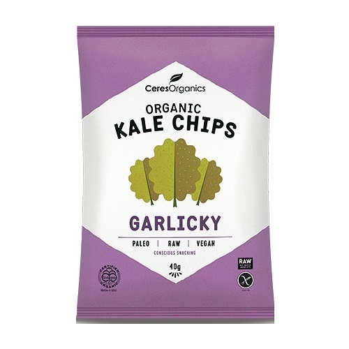 Ceres Organics Kale Chips Garlicky 8x40g