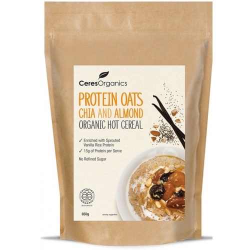 Ceres Organics Hot Cereal Protein Oats Chia &amp; Almond 650g