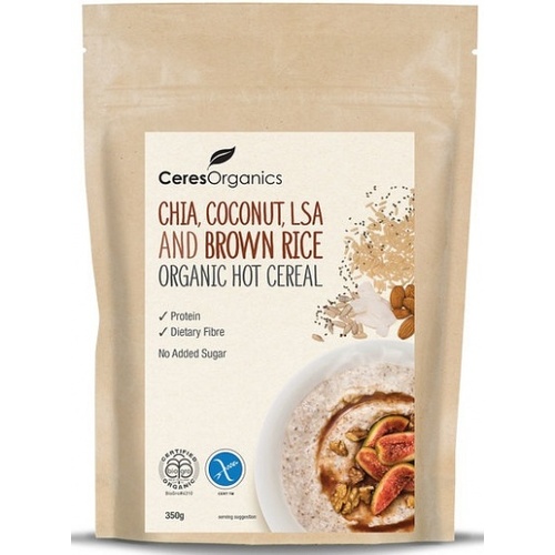 Ceres Organics Hot Cereal Chia Coconut LSA and Brown Rice 350g