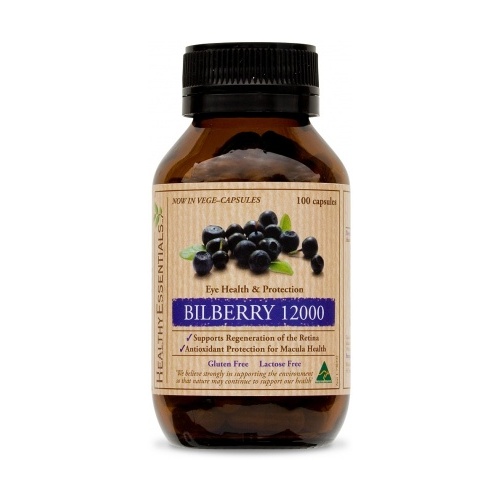 Healthy Essentials Bilberry 12000 + Lutien + Astaxanthin G/F 100caps