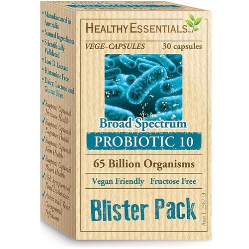 Healthy Essentials Broad Spectrum 65 Billion Probiotic 10 Blister Pack Vege Caps 30caps