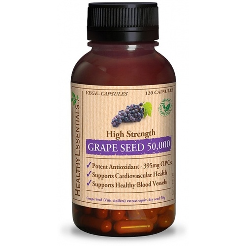 Healthy Essentials Grape Seed 50 000mg 120 Vege caps