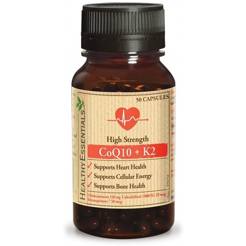 Healthy Essentials High Strength CoQ10 + K2 50caps