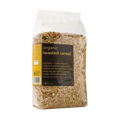 Real Good Foods Org W/F Toasted Cereal  Bag 1.25kg