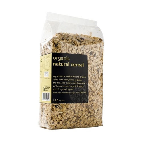 Real Good Foods Org W/F Natural Cereal Bag1.25kg