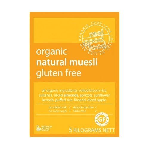 Real Good Foods Organic GF Natural Muesli Bulk 5kg
