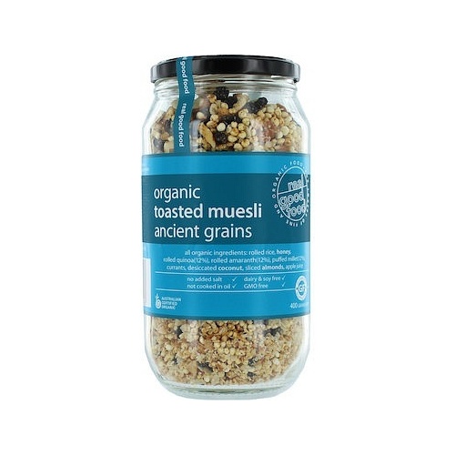Real Good Foods Org Toasted Muesli Ancient Grains G/F Jar 400g