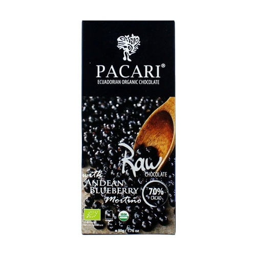 Pacari Biodynamic Raw  Cacao Bar w Andean Blueberry 50g