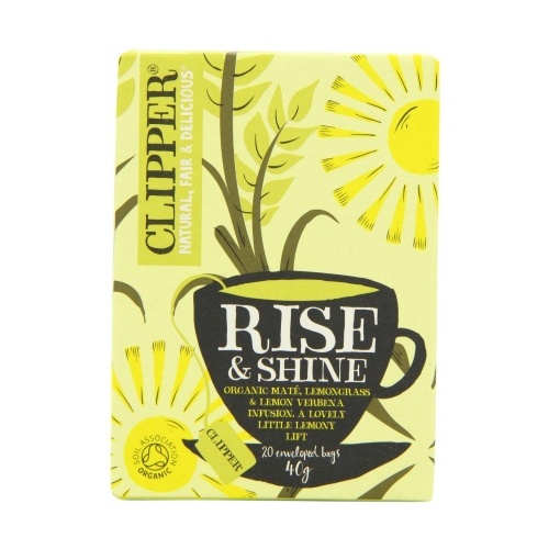 Clipper Rise &amp; Shine - Organic Mate, Lemongrass &amp; Lemon Verbena 20 Teabags