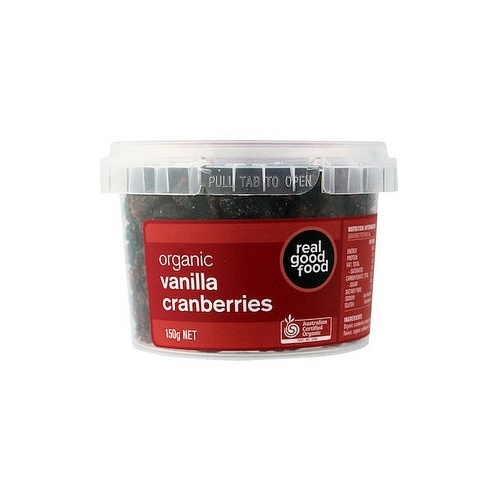 Real Good Foods Organic Vanilla Cranberries Dried 150g