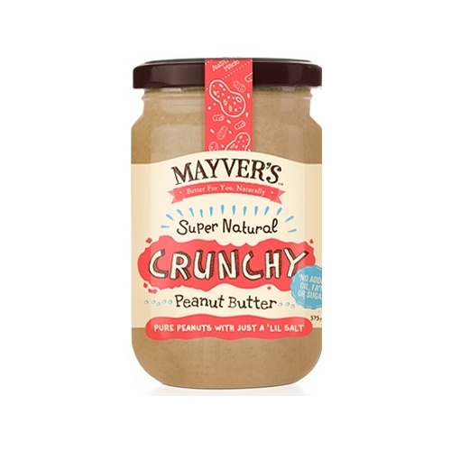 Mayvers Super Natural Crunchy Peanut Butter G/F 375g