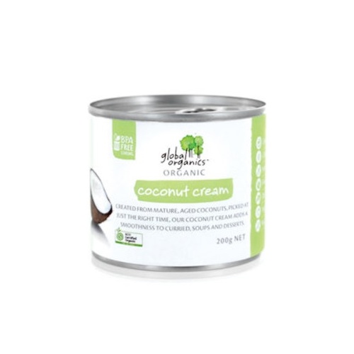 Global Organics Organic Coconut Cream G/F 200g Can