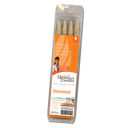 HARMONY EAR CANDLES UNSCENTED 4 PACK