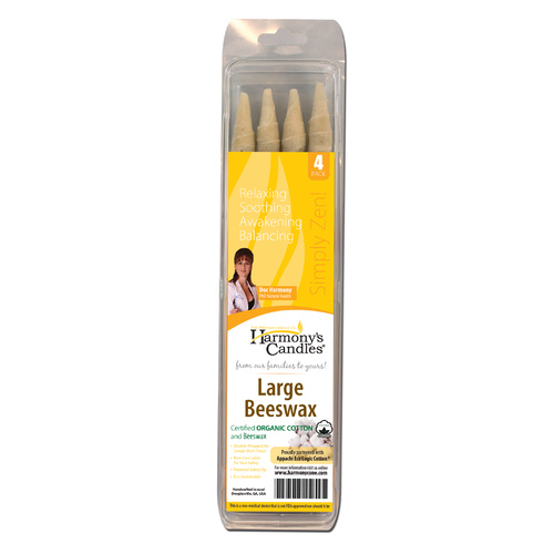 HARMONY EAR CANDLES LARGE BEESWAX 4 PACK