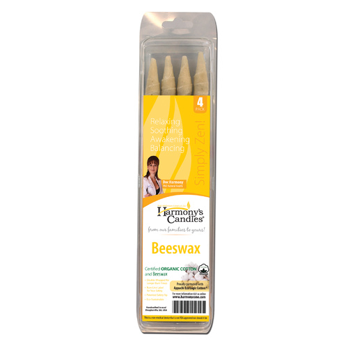 HARMONY EAR CANDLES BEESWAX 4 PACK