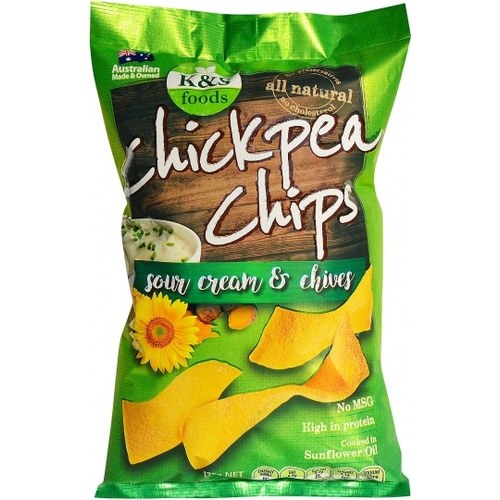 K & S Chickpea Chips Sour Cream & Chives 175g