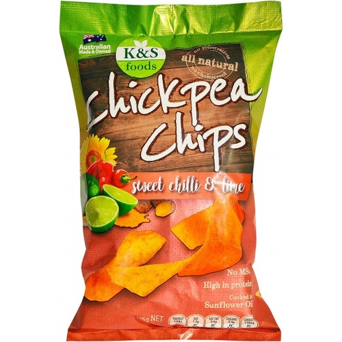 K & S Chickpea Chips Sweet Chilli & Lime 175g
