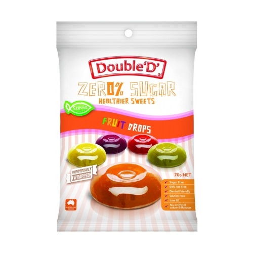 Double D Sugar Free Fruit Drops 70g