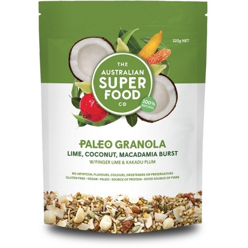 The Australian Superfood Co Paleo Granola Lime, Coconut, Macadamia Burst 320g