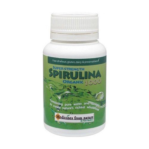 Medicines From Nature Organic Super Strength Spirulina 1000 60caps