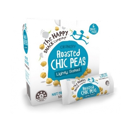 The Happy Snack Company Roasted Chic Peas Lightly Salted 6x25g Box
