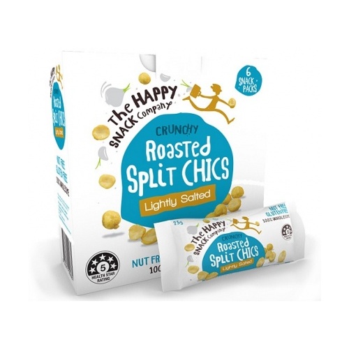 The Happy Snack Company Roasted Split Chics Lightly Salted 6x25g Box
