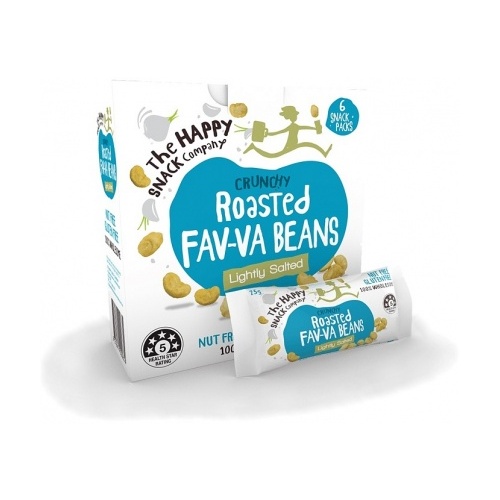 The Happy Snack Company Roasted Fav-va Beans Lightly Salted 6x25g Box