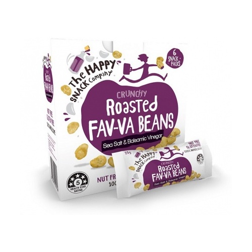 The Happy Snack Company Roasted Fav-va Beans Sea Salt & Balsamic 6x25g Box