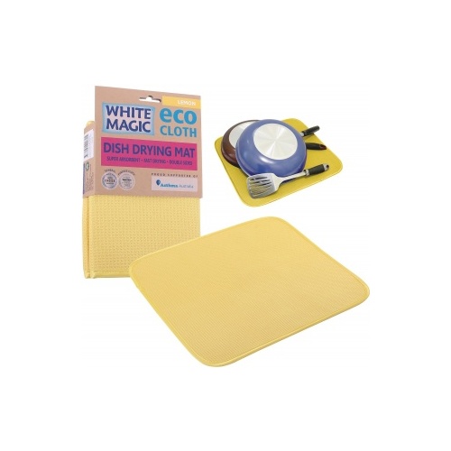White Magic Eco Cloth Dish Drying Mat Lemon - 40x45cm