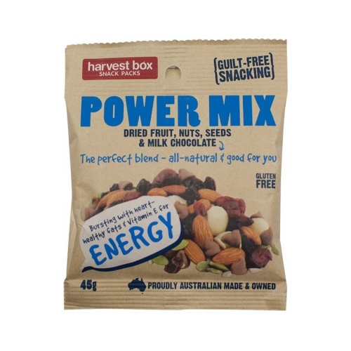 Harvest Box Power Mix, Dried Fruit & Nut w/Milk Chocolate G/F 45g