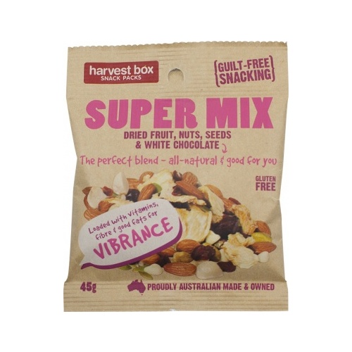 Harvest Box Super Mix, Dried Fruit & Nut w/White Chocolate G/F 45g