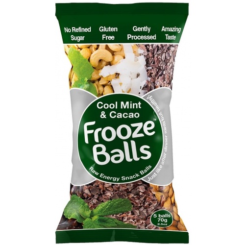 Frooze Balls Raw Energy Snack Balls Cool Mint &amp; Cacao (5balls) G/F 70g