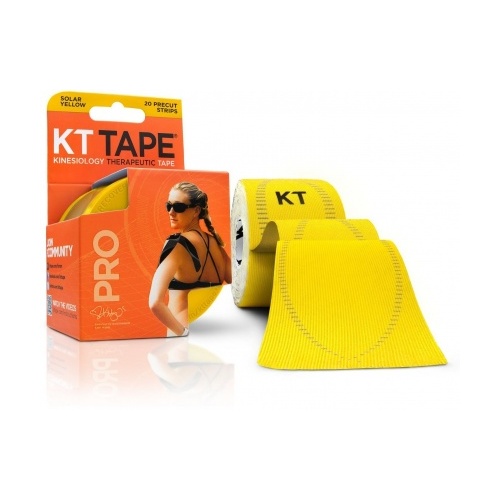 KT Tape Pro 20 Precut 10" Strips Solar Yellow