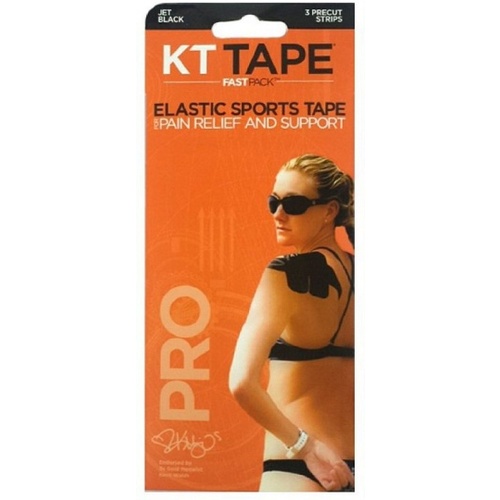 KT Tape Pro FastPack (3 - 10" Strips) Black