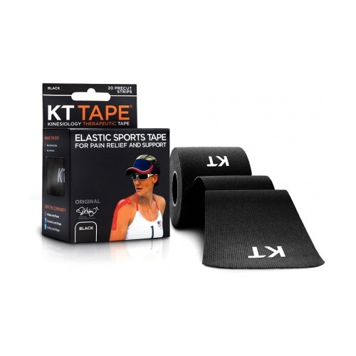 KT Tape Cotton 20 Precut 10" Strips Black