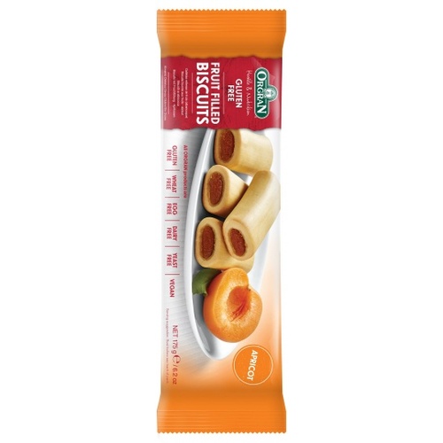 Orgran Apricot Fruit Filled Biscuits 175g