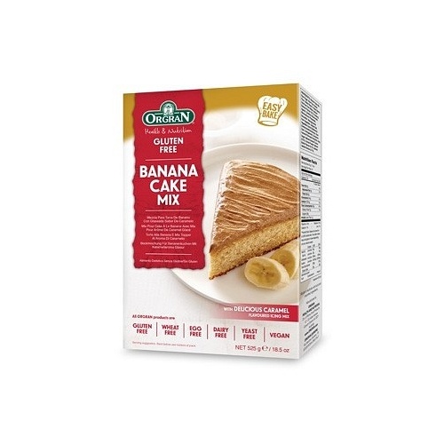 Orgran Banana Cake Mix with Caramel Icing G/F 525g