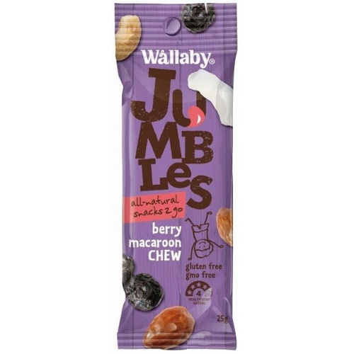 Wallaby Jumbles All Natural Snacks 2 Go Berry Macaroon Chew 8x25g