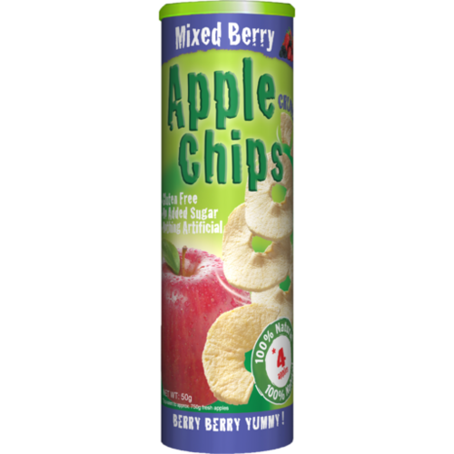 Green Tree Apple Chips Mixed Berry 50g
