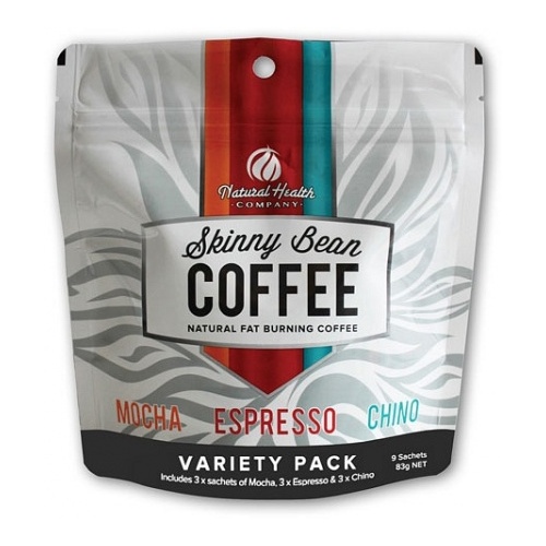 Natural Health Co Skinny Bean Coffee Variety Pack (3xMocha, 3xEspresso, 3xChino) 83g