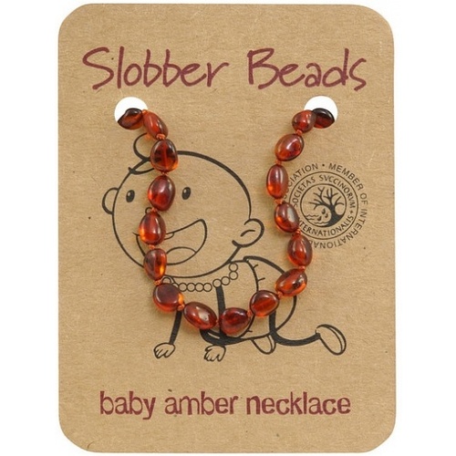 Slobber Beads Baby Cognac Round Necklace