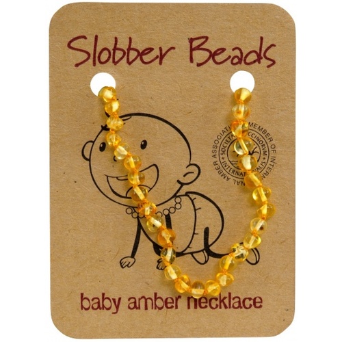 Slobber Beads Baby Lemon Round Necklace