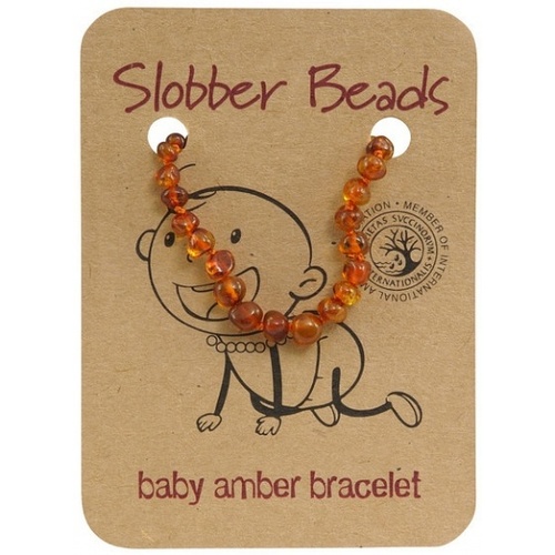 Slobber Beads Baby Cognac Round Bracelet