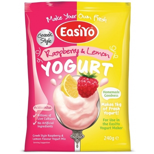 Easiyo Greek Style Raspberry &amp; Lemon Yogurt 240g