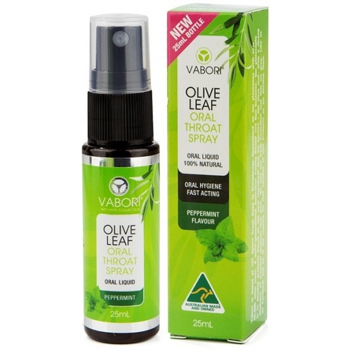 Vabori Olive Leaf Extract Oral Throat Spray Peppermint 25ml