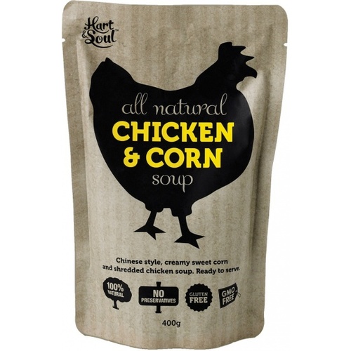 Hart & Soul All Natural Chicken & Corn Soup in Pouch 400g