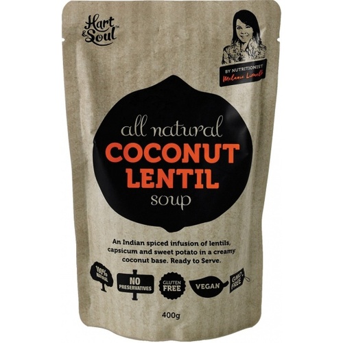 Hart & Soul All Natural Coconut & Lentil Soup in Pouch 400g