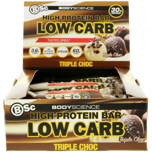 Bsc High Protein Low Carb Bar Triple Choc 8x60g